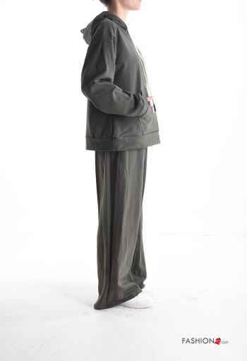 Tuta sportiva in Cotone maniche lunghe con elastico con tasche con cappuccio - ph 3