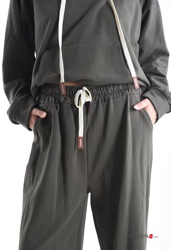 Tuta sportiva in Cotone maniche lunghe con elastico con tasche con cappuccio - ph 4