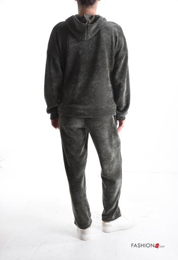 Tuta sportiva maniche lunghe con elastico con tasche con cappuccio - ph 2