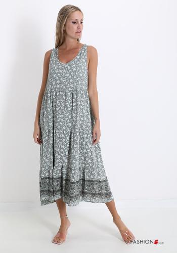 Floral v-neck Sleeveless Dress - ph 1