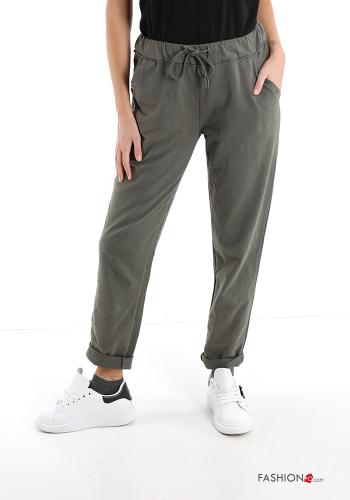Pantalon de jogging en Coton avec poches avec noeud