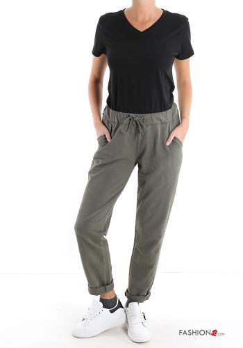 Pantalone sportivo in Cotone con tasche con fiocco - ph 5
