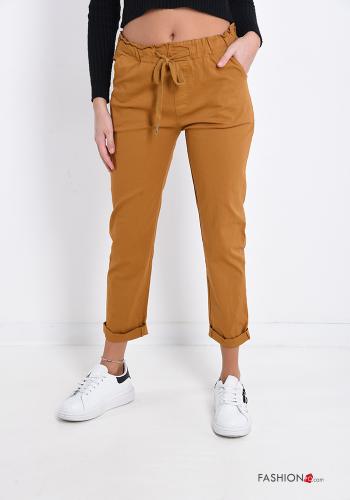 Hose aus Baumwolle mit Taschen mit Schleife - ph 1