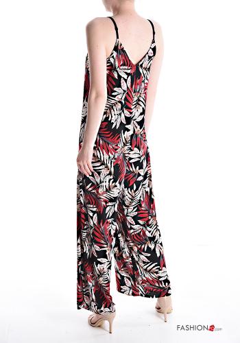 Leaf print sleeveless wide leg Jumpsuit with v-neck - ph 2