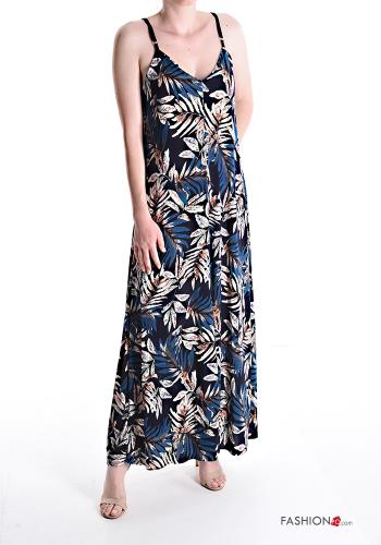 Robe sans manches longue Imprimé feuilles