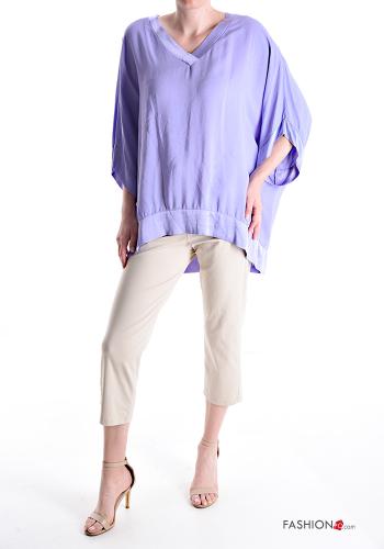 Blusa scollo a V maniche a tre quarti - ph 5