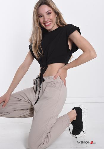 Pantalone sportivo in Cotone con tasche con fiocco - ph 1
