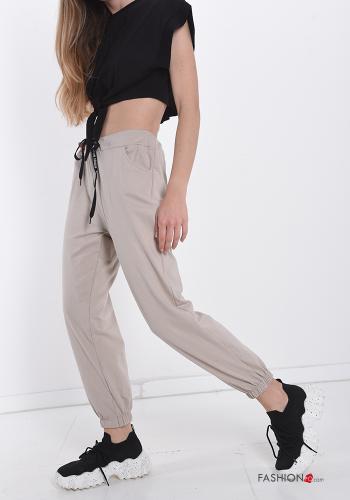 Pantalone sportivo in Cotone con tasche con fiocco - ph 3