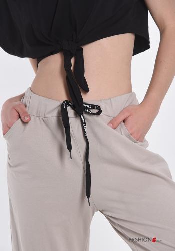 Pantalone sportivo in Cotone con tasche con fiocco - ph 4