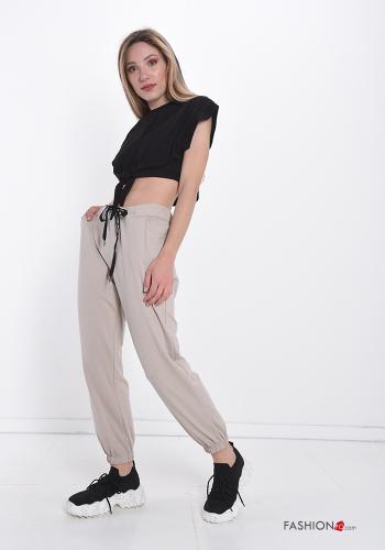 Pantalone sportivo in Cotone con tasche con fiocco - ph 5