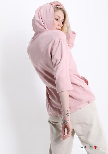 Felpa in Cotone  con tasche con cappuccio - ph 2