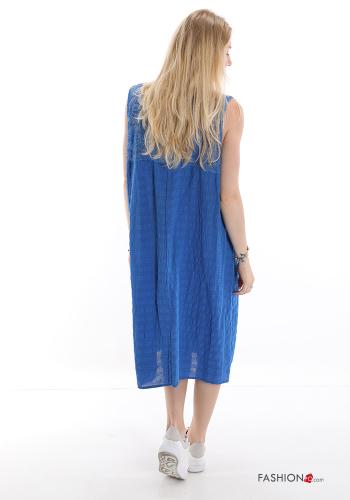 Striped Cotton Sleeveless Dress with pockets - ph 2