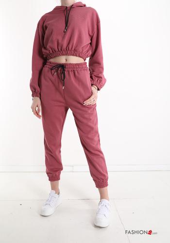 Tuta sportiva in Cotone con fiocco con tasche con cappuccio - ph 1