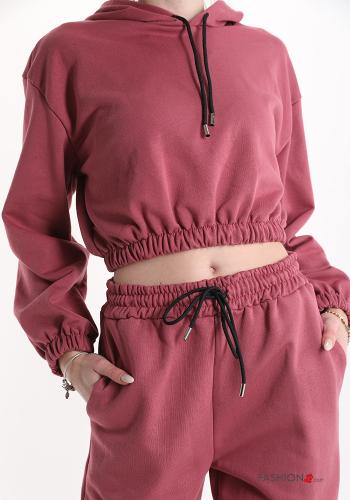 Tuta sportiva in Cotone con fiocco con tasche con cappuccio - ph 4