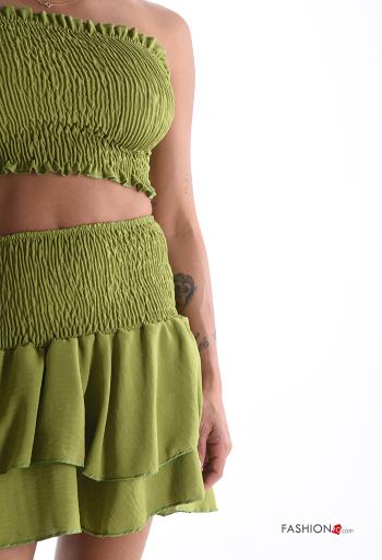 Coordinato corto vita alta senza maniche con balze con elastico - ph 4