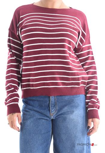 Maglione maniche lunghe girocollo Fantasia righe - ph 1