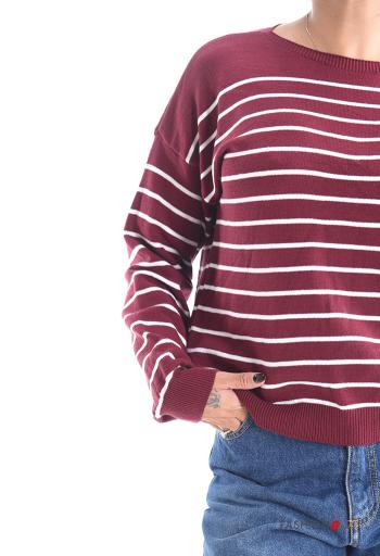 Maglione maniche lunghe girocollo Fantasia righe - ph 4