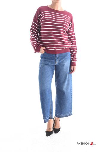 Maglione maniche lunghe girocollo Fantasia righe - ph 5