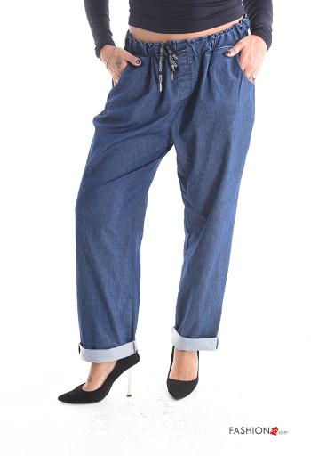 Pantalone in Cotone con tasche con elastico