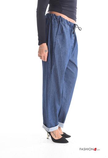 Hose aus Baumwolle mit Taschen mit gummizug - ph 3