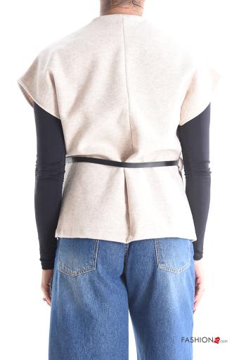 Smanicato con cintura scollo a V - ph 2