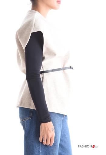 Smanicato con cintura scollo a V - ph 3