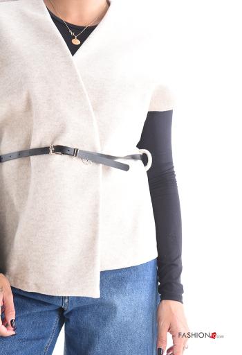 Smanicato con cintura scollo a V - ph 4