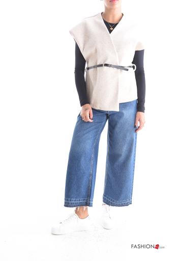 Smanicato con cintura scollo a V - ph 5