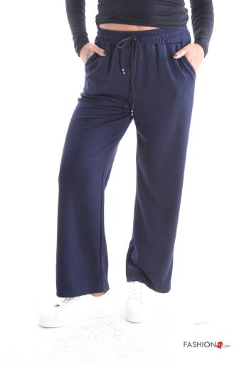 Pantalones deportivos wide leg con bolsillos con elástico