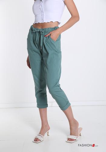 Pantalone in Cotone con tasche con fiocco