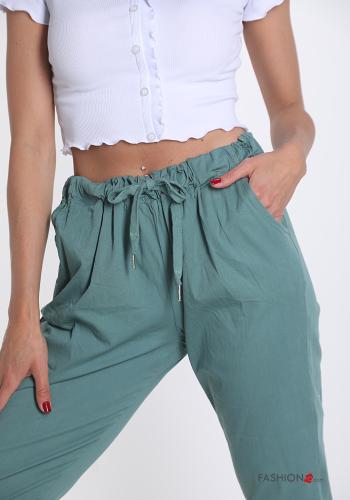 Hose aus Baumwolle mit Taschen mit Schleife - ph 3
