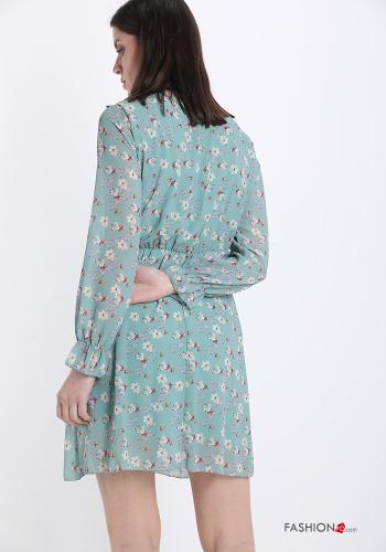 Abito Fantasia floreale con fiocco scollo a V - ph 2